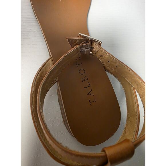 Talbots Caramel Camel Brown Gold Leather Sandals Shoes Womens 8M Casual Spring - Picture 5 of 6